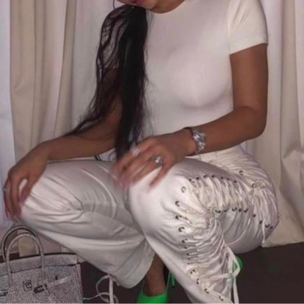 I am Gia white corset pant